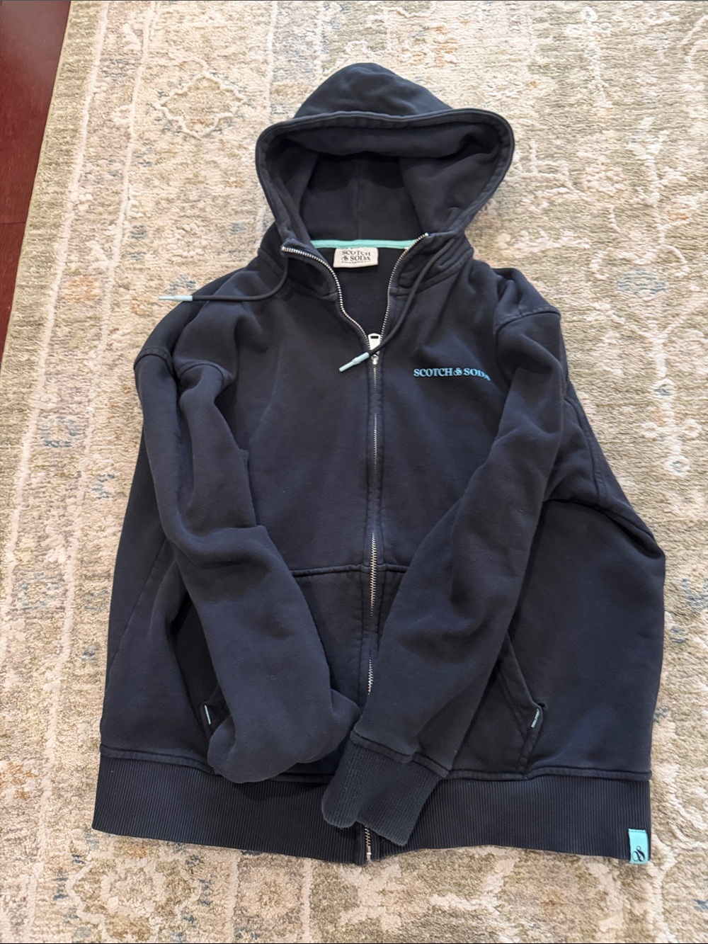 Scotch & Soda Navy Blue Zip-Up Hoodie